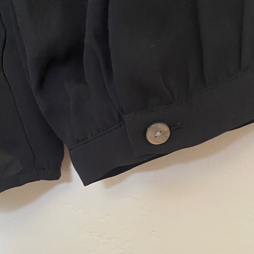 LOFT Black Ruffled Blouse - Picture 8 of 8